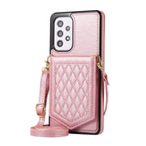 Crossbody Mirror Lanyard Wallet Samsung Galaxy Case - HoHo Cases For Samsung Galaxy S23 Ultra / Rose Gold