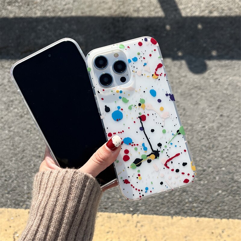 Splashed-Ink Abstract Art Shockproof iPhone Case