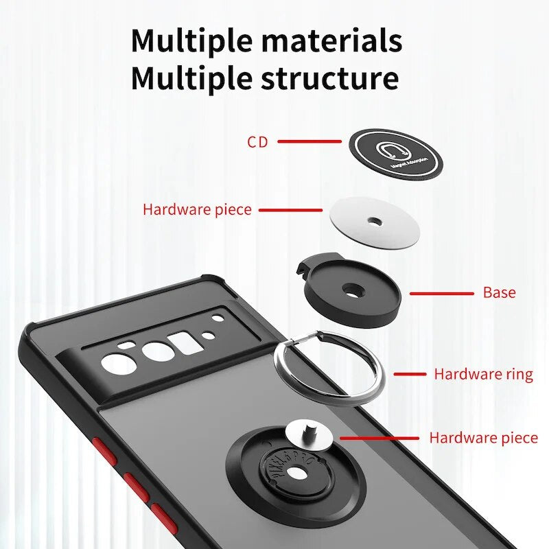 Magnetic Google Pixel Case with Ring Bracket Cover