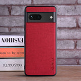 Luxury textile Leather Google Pixel Case - HoHo Cases For Google Pixel 7 / Red