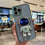 Luxury Plating Glitter Astronaut iPhone Case - HoHo Cases iPhone 14 Pro Max / Light Green Green / China
