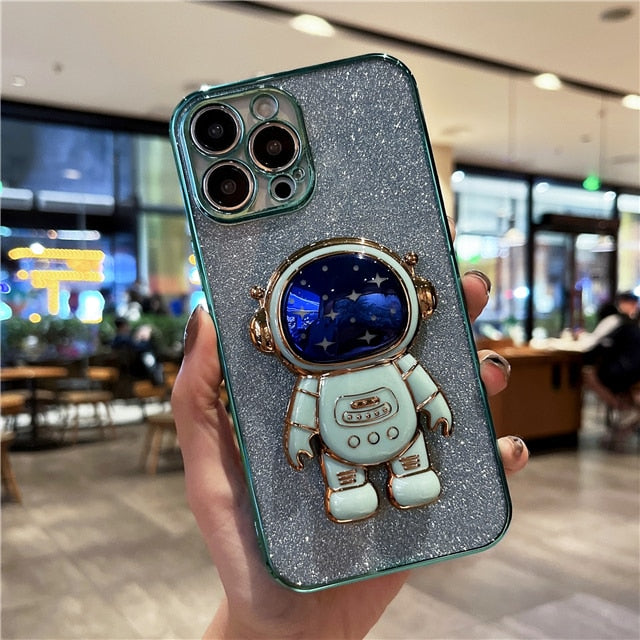 Luxury Plating Glitter Astronaut iPhone Case