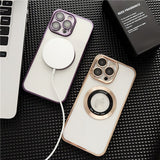Classic Plating Transparent MagSafe iPhone Case