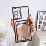 Plating Clear Card Slot Holder Samsung Galaxy Case - HoHo Cases For Samsung Galaxy S23 / Black
