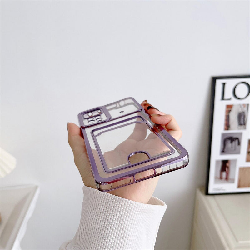 Plating Clear Card Slot Holder Samsung Galaxy Case - HoHo Cases