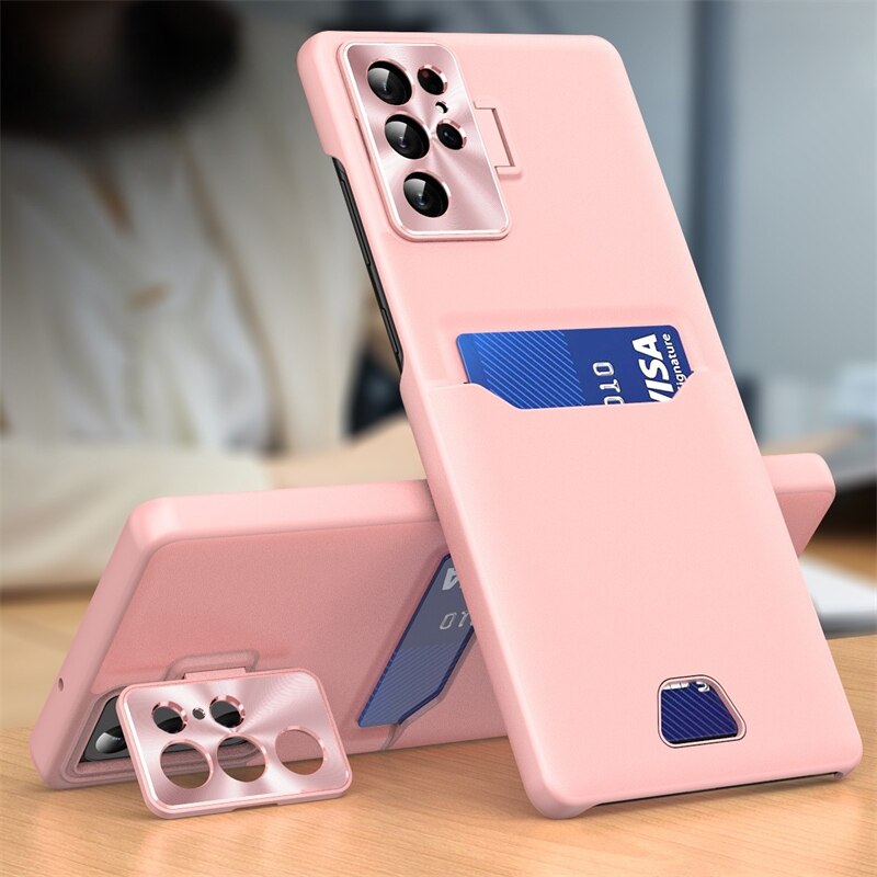 Luxury Leather Samsung Galaxy Case with Card Holder - HoHo Cases For Samsung Galaxy Note 20 / Pink