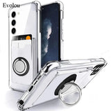 Ring Stand Holder Wallet Clear Samsung Cases