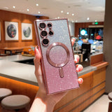 Glitter MagSafe Samsung Galaxy Phone Case - HoHo Cases Pink / Samsung S23 Ultra