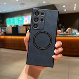 Shockproof Suede Leather MagSafe Samsung Case