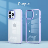 Luxury Metal Armor Transparent iPhone Case - HoHo Cases For iPhone 11 / purple