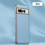 Luxury Genuine Leather Plating Google Pixel Case - HoHo Cases Google Pixel 8 Pro / Blue