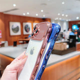 Transparent Plating Wave Edge iPhone Case
