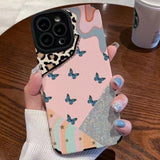 Fashion Leopard Grain Butterfly iPhone Case - HoHo Cases Pink / For iPhone 12
