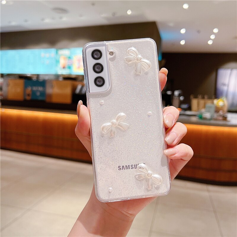 Glitter Transparent Samsung Case - HoHo Cases Samsung Galaxy S22 / Pearl