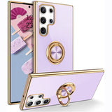 Plating Magnetic Samsung Galaxy Case with Ring Holder - HoHo Cases Samsung Galaxy Note 20 / Purple