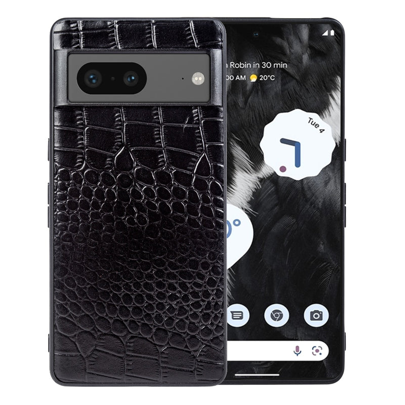 Genuine Leather Crocodile Pattern Google Pixel Case - HoHo Cases For Google Pixel 6 (5G) / 3601 / China