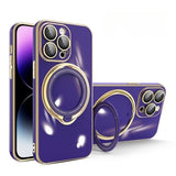 Luxury Plating MagSafe iPhone Case with Ring Holder - HoHo Cases iPhone 14 Pro Max / Purple