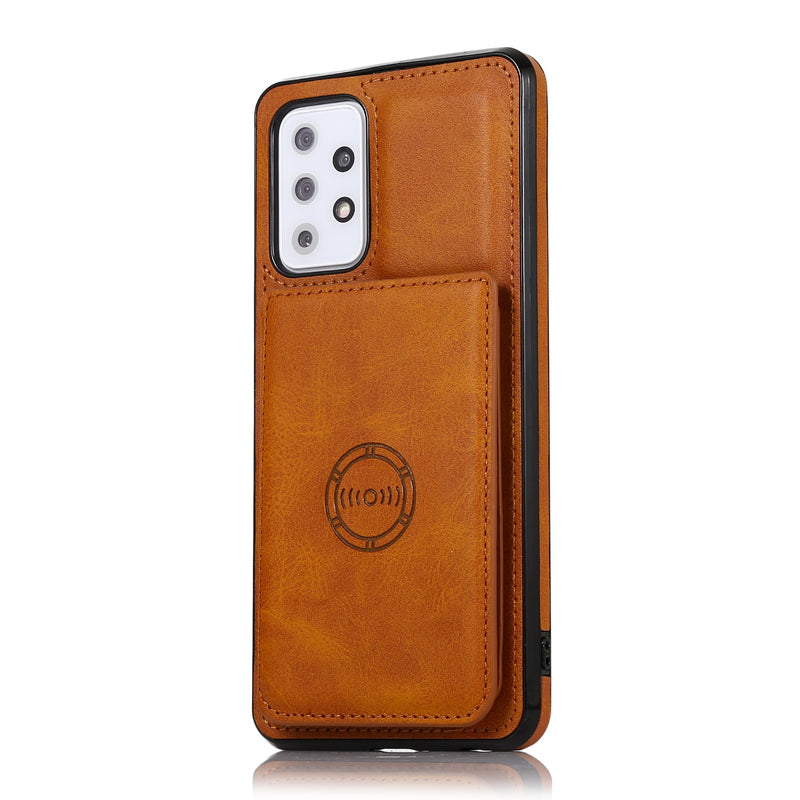 Stylist Magnetic Leather Samsung Galaxy Case - HoHo Cases For Samsung Galaxy S22 / light brown