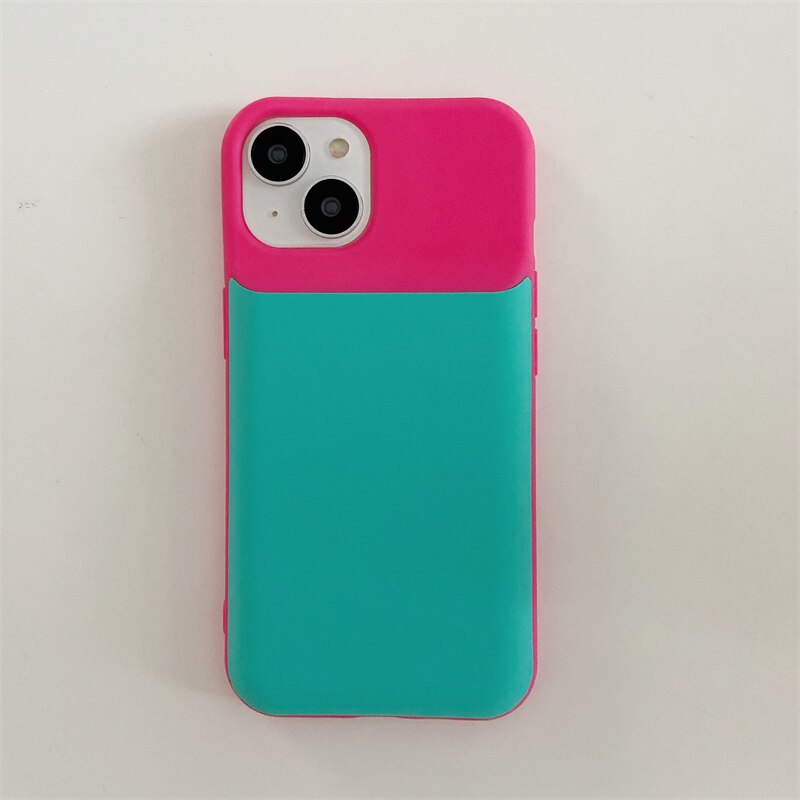 Dual-Pastel Color Soft Silicone iPhone Case - HoHo Cases B / For iPhone 12