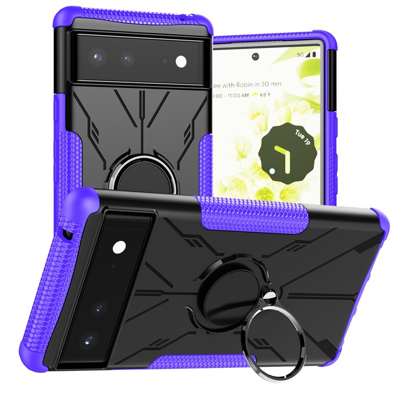 Armor Shockproof Google Pixel Case with Ring - HoHo Cases For Google Pixel 6 / Purple
