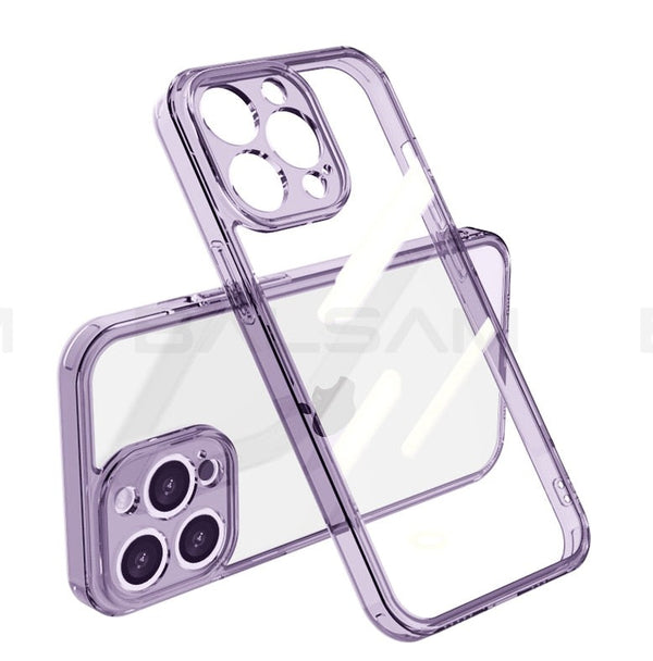 Transparent Tempered Glass iPhone Case - HoHo Cases iPhone 15 Pro Max / Clear Purple