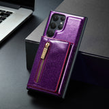 Glitter Leather Detachable Cards Samsung Galaxy Case - HoHo Cases For Samsung Galaxy S20 FE / Purple