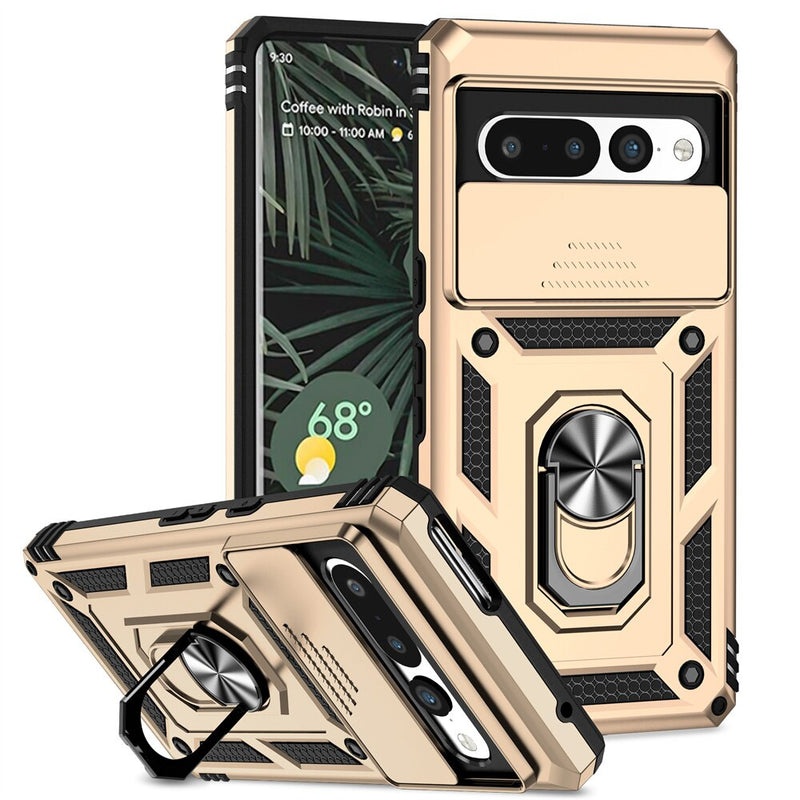 Lens Protective Rugged Military Grade Google Pixel Case - HoHo Cases For Google Pixel 7 Pro / Gold
