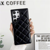 Candy Color Leather Diamond Lattice Samsung Case - HoHo Cases Samsung Galaxy S23 / Black