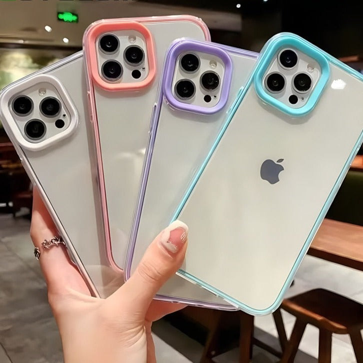 Candy Color Border Transparent iPhone 15 Cases