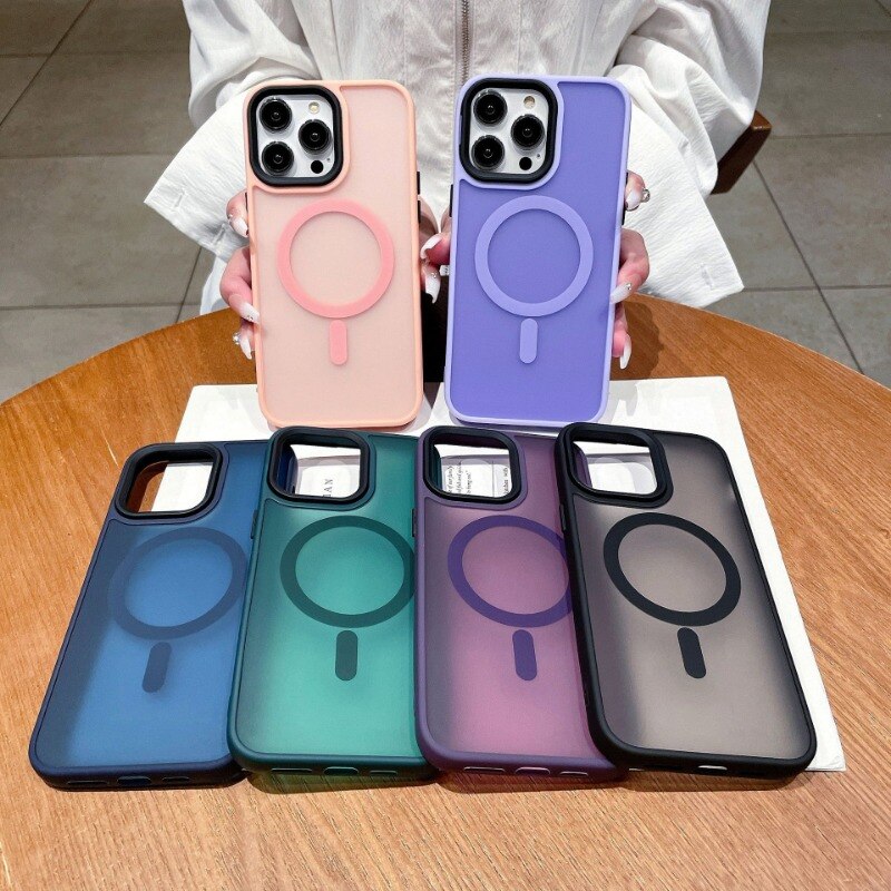 Luxury MagSafe Shockproof Matte Candy iPhone Case