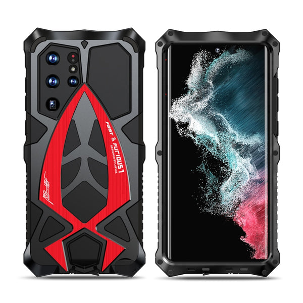 Heavy Duty Military Grade Samsung Galaxy Case - HoHo Cases For Samsung Galaxy S23 Ultra / Black Red