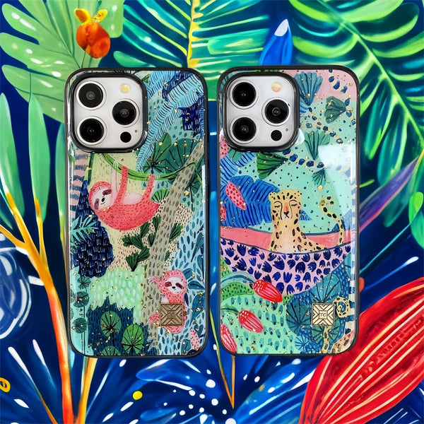 Sloth Leopard Chic iPhone Case
