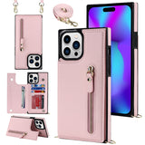 RFID Zipper Wallet Lanyard iPhone Case