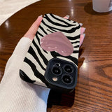 Fashion Pink Love Heart Zebra Pattern iPhone Case - HoHo Cases