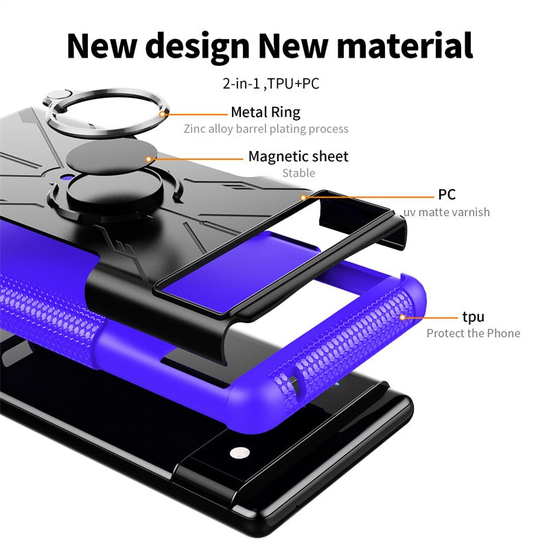 Armor Shockproof Google Pixel Case with Ring - HoHo Cases