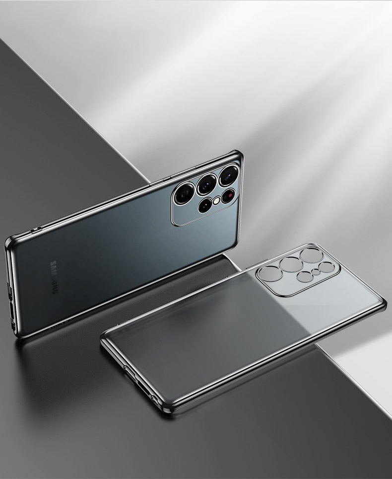 Luxury Soft Transparent Samsung Galaxy Case - HoHo Cases For Samsung Galaxy S22 / black