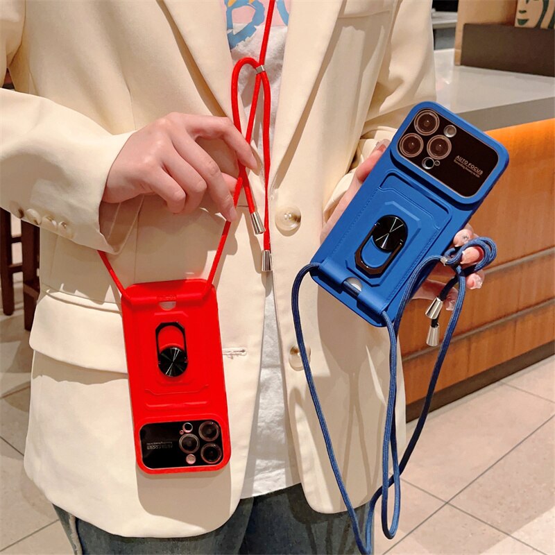 Card Slot Bag Holder Crossbody iPhone 15 Cases
