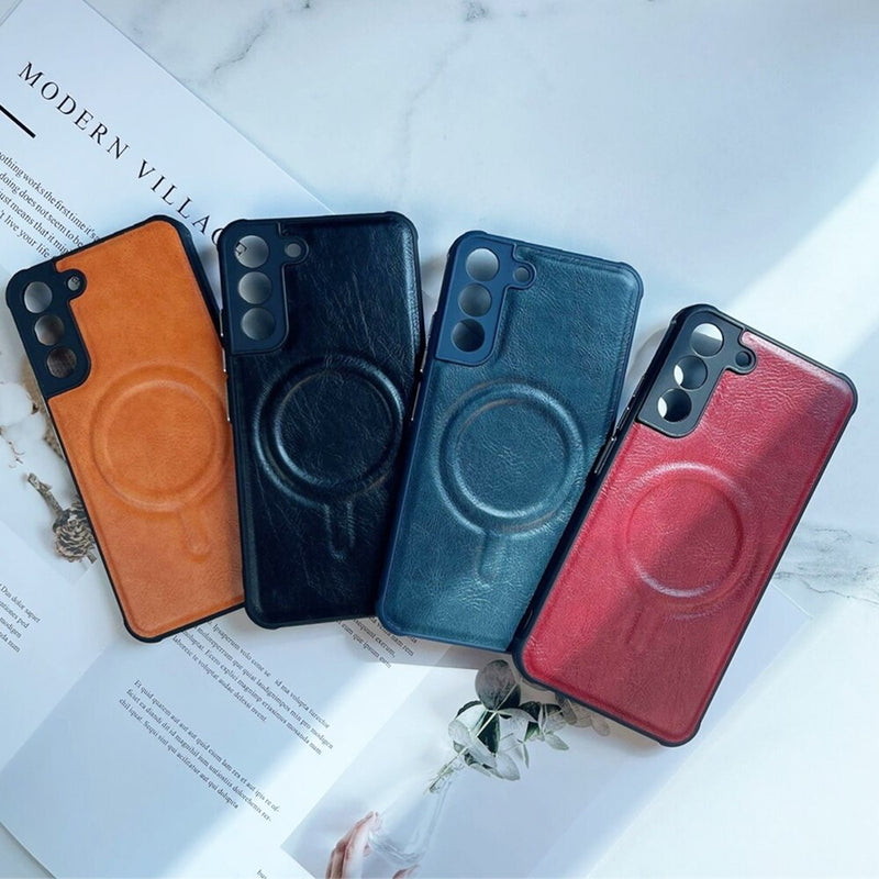 Leather Camera Protection MagSafe Samsung Case - HoHo Cases