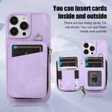 Crossbody Leather Zipper iPhone Case