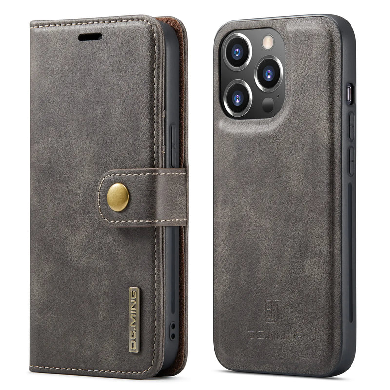 Modern Detachable Magnetic Leather iPhone Case - HoHo Cases Gray / iPhone 15 Pro Max