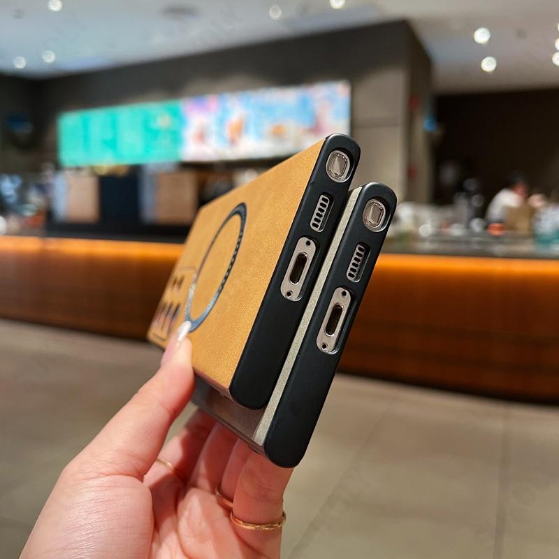 Shockproof Suede Leather MagSafe Samsung Case