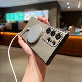 Shockproof Suede Leather MagSafe Samsung Case