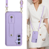 Crossbody Wallet Wristband Samsung Galaxy Case - HoHo Cases For Samsung Galaxy S22 Plus / Purple