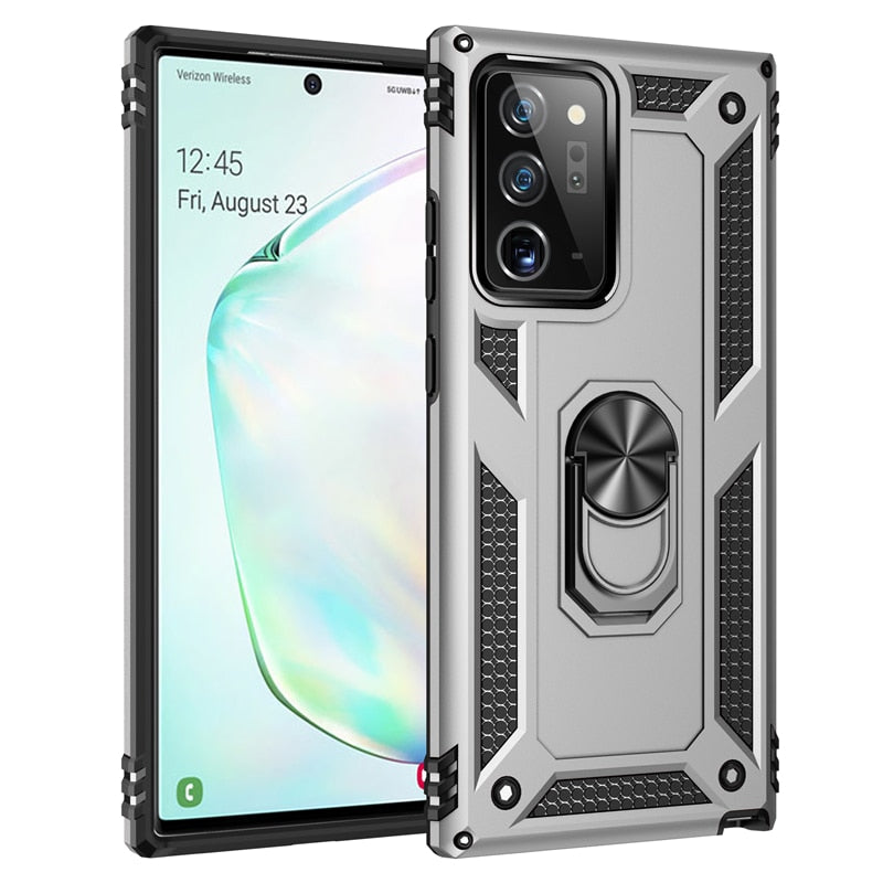 Shockproof Magnetic Samsung Galaxy Case with Ring Holder - HoHo Cases Samsung Galaxy S10 / Silver