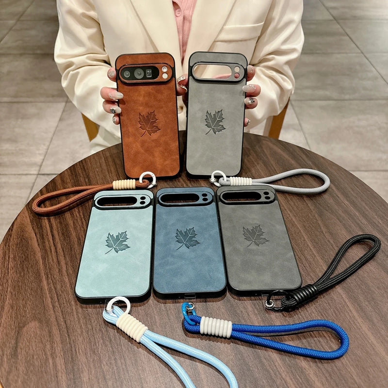 Fashion Maple Leaves Leather PU Google Pixel Case