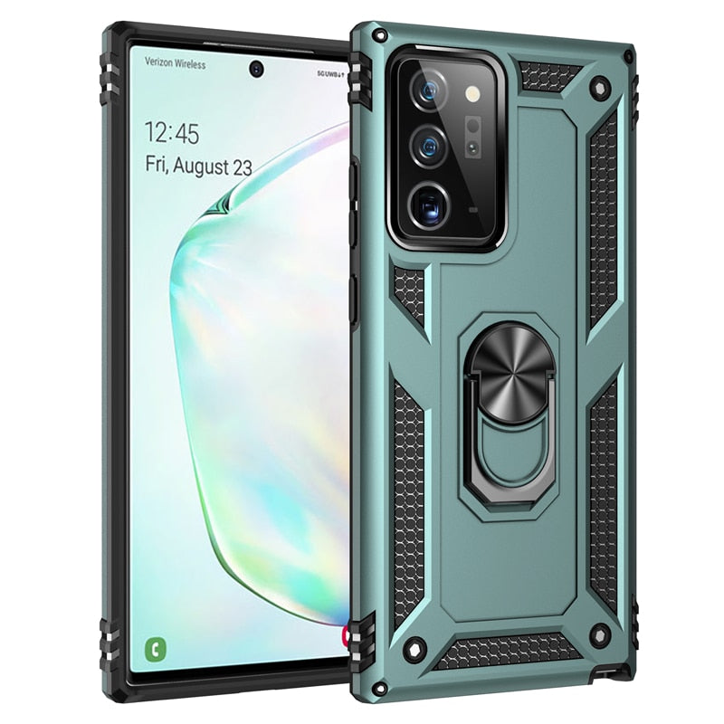 Shockproof Magnetic Samsung Galaxy Case with Ring Holder - HoHo Cases Samsung Galaxy S10 / Dark Green