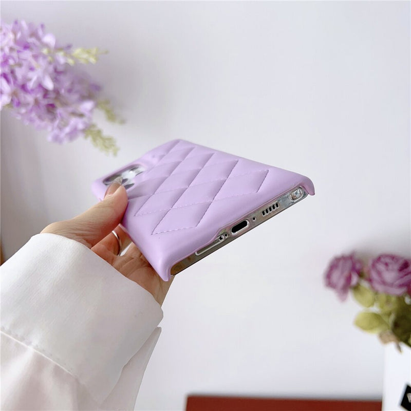 Candy Color Leather Diamond Lattice Samsung Case - HoHo Cases
