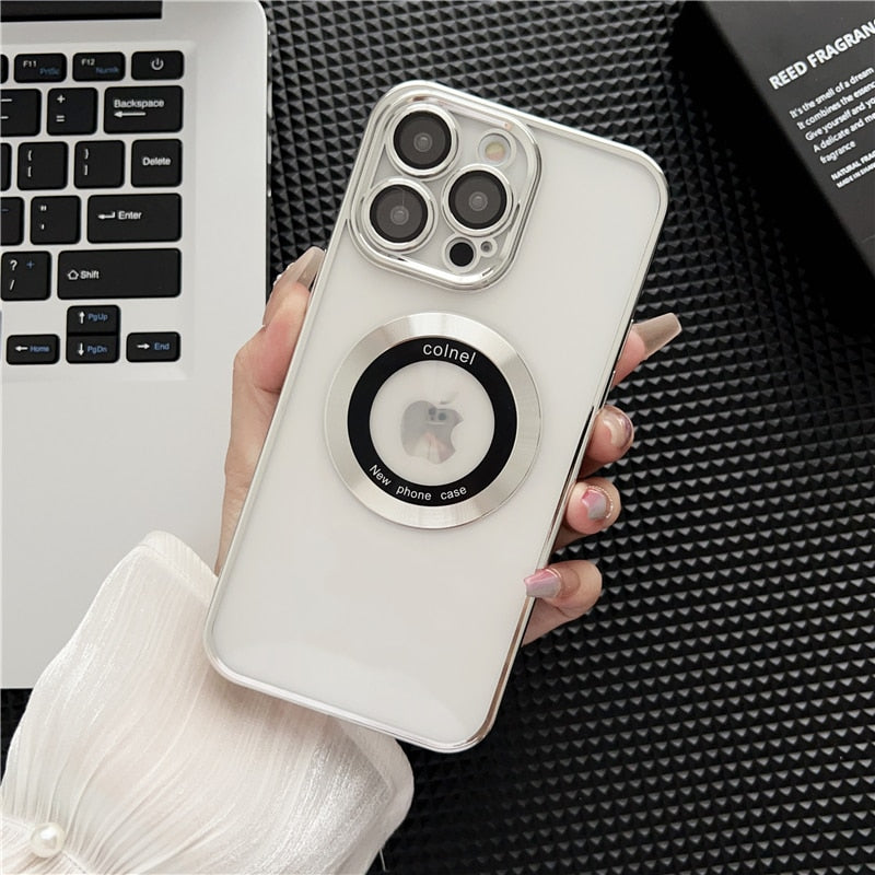 Classic Plating Transparent MagSafe iPhone Case