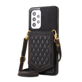 Crossbody Mirror Lanyard Wallet Samsung Galaxy Case - HoHo Cases For Samsung Galaxy S23 Ultra / Black