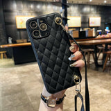 PU Leather Crossbody iPhone Case - HoHo Cases For iPhone 14 Pro Max / Black